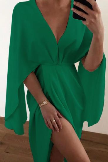Elegantiška mini suknelė Coccolia su skeltuku, žalia