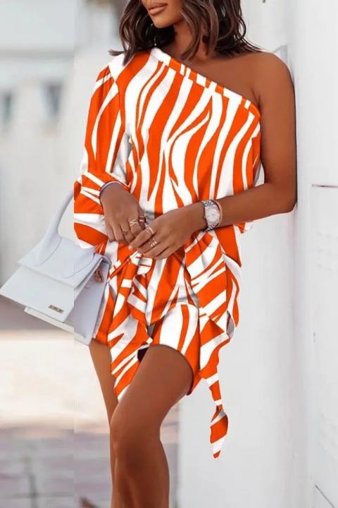 Elegantiška asimetrinė suknelė Vestea, oranžinė