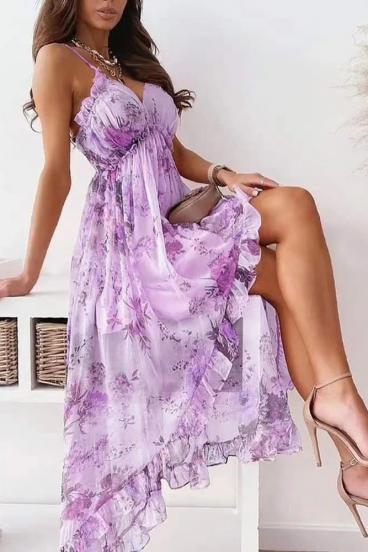 Elegantiška maxi suknelė su raštu ''Noalla'', violetinė