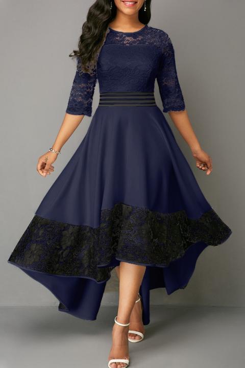 Elegantiška suknelė su nėriniais Bianca, tamsiai mėlyna