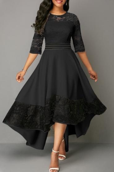 Elegantiška suknelė su nėriniais Bianca, juoda