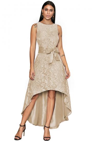 Elegantiška mini suknelė su gražiais nėriniais ''Suzan'', smėlio spalvos