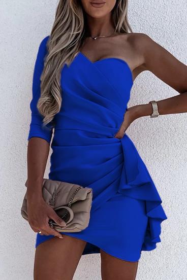 Raukuota elegantiška mini suknelė Ricaletta, mėlyna