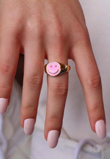 Žiedas, ART438, rožinis