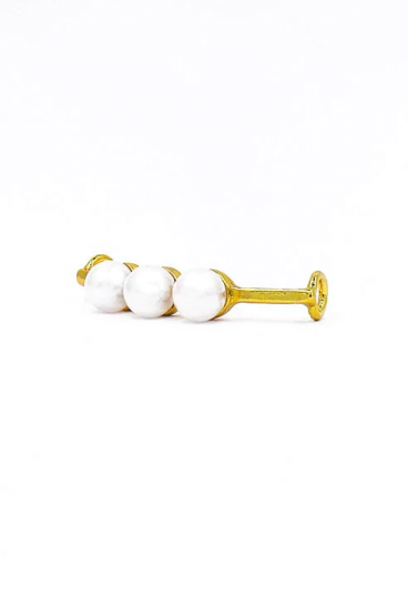 Batų aksesuaras su dekoratyviniais perlais, aukso spalvos