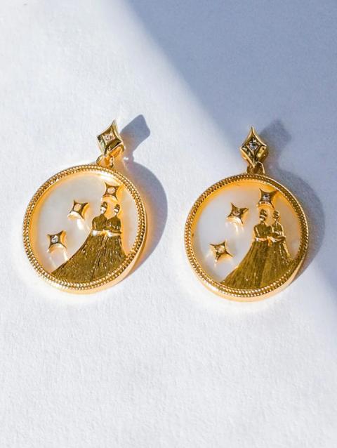 Apvalūs auskarai, GEMINI, aukso spalvos