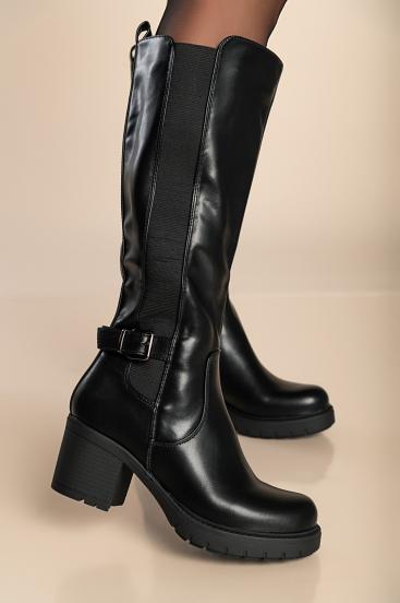 Elegantiški dirbtinės odos batai, juodi