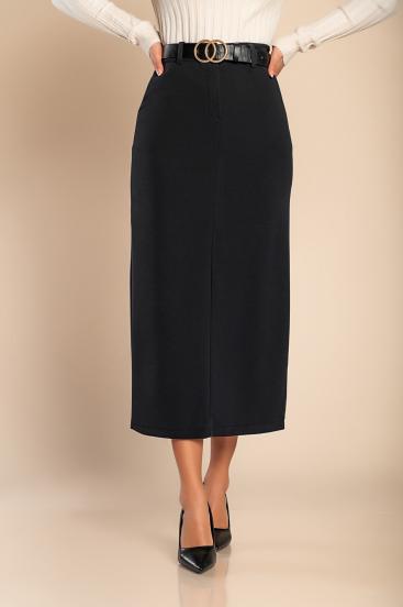 Elegantiškas midi sijonas, juodas