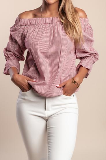 Dryžuota palaidinė, raudona